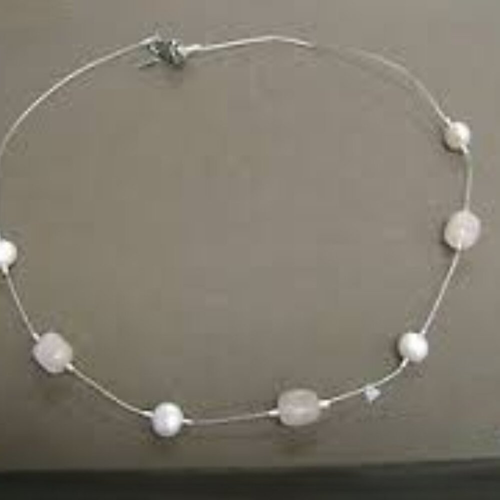 Retired Silpada Pink Freshwater Pearl & Rose Quartz Sterling Silver Necklace